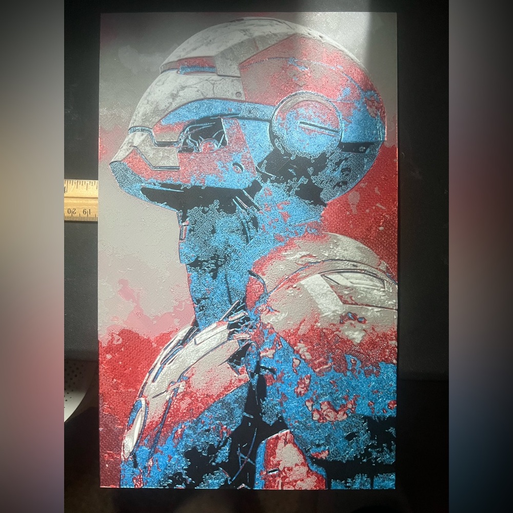 Futuristic Blue and Red Art Print / 3D Material